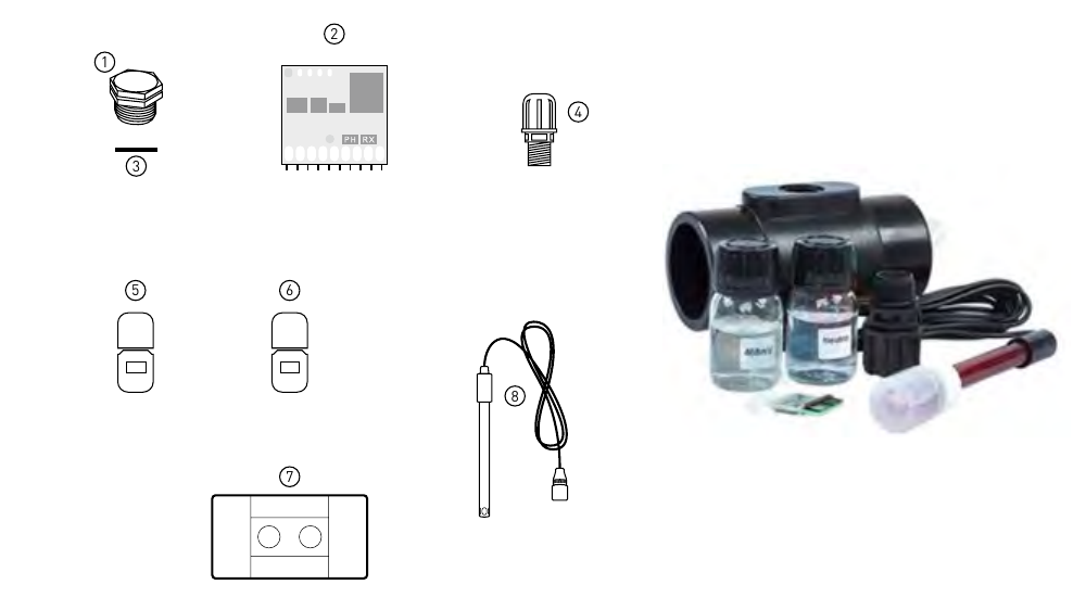 Probe holder for 2 probes (1/2" connection)
